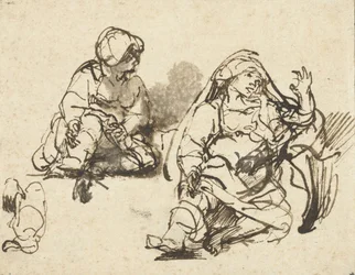 「百ギルダーの版画」における病人の研究、1647年から48年